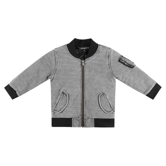 Adam + Yve Gray Cade Bomber Jacket Size 6-12 Months - Picture 1 of 10